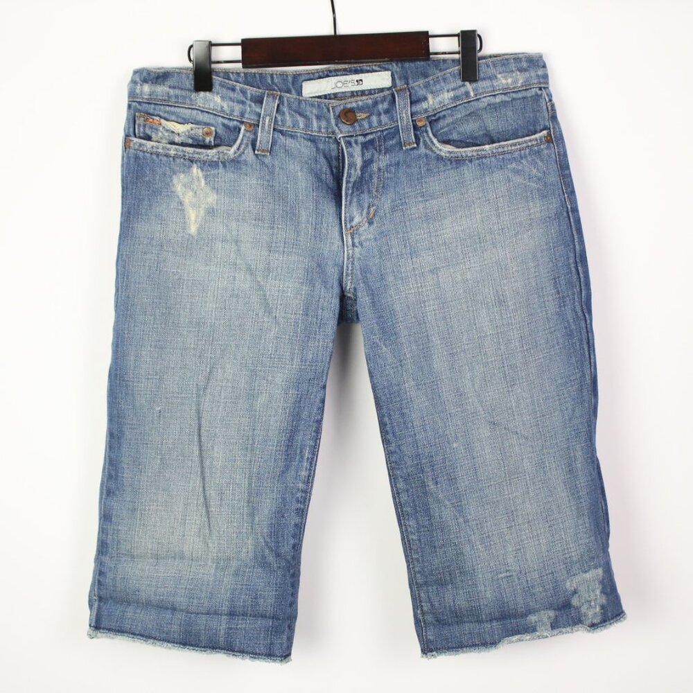 Joe's Womens 27" Denim Bermuda Distressed Jean Shorts - Picture 7 of 7